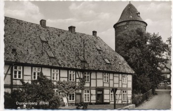 AK Dannenberg Elbe Turm mit Haus 1960