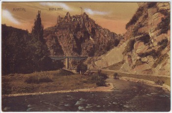 AK Altenahr Blick auf Burg Are mit Brücke 1910