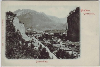 AK Bludenz Arlbergbahn Bürserschlucht Ortsansicht Vorarlberg Österreich 1910