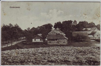 AK Grabowen Grabowo Ortsansicht mit Kirche bei Gołdap Goldap Ermland-Masuren Ostpreußen Polen 1917 RAR