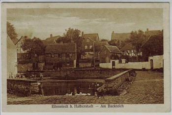 AK Eilenstedt b. Halberstadt Am Backteich 1926 RAR