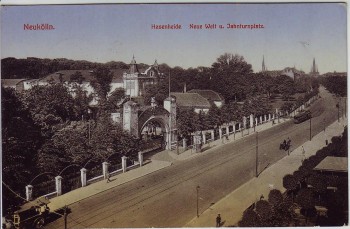 AK Berlin Neukölln Hasenheide Neue Welt u. Jahnturnplatz Feldpost 1915