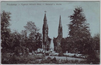 AK Berlin Friedenau Friedrich Wilhelm-Platz Denkmal und Kirche 1912