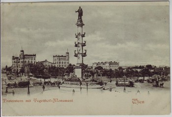 AK Wien II. Leopoldstadt Praterstein mit Tegetthof-Denkmal Österreich 1900