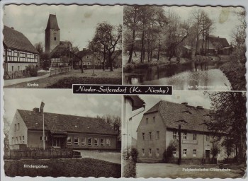 AK Mehrbild Nieder Seifersdorf (Waldhufen) Kr. Niesky Schule Kindergarten Kirche 1967