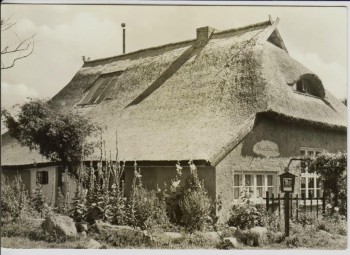 AK Foto Insel Hiddensee Blaue Scheune in Vitte 1974