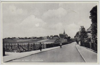 AK Hochheim am Main Blick in Bahnhofstraße 1950