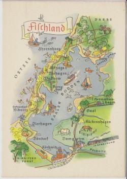 Künstler-AK A. Hoppe Fischland Ostsee Ribnitz Damgarten Wustrow 1960