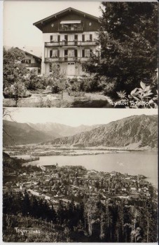 AK Tegernsee Ortsansicht mit Pension Adelhof 1940