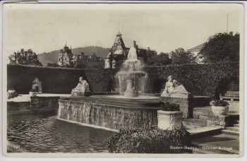 AK Foto Baden-Baden Blick in der Gönner-Anlage 1938