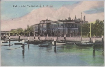 AK Kiel Kaisl. Yacht-Club mit Booten 1906