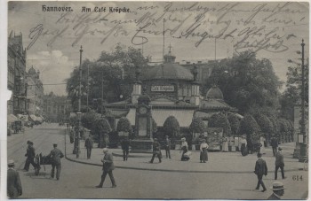 VERKAUFT !!!   AK Hannover Am Cafe Kröpcke viele Menschen 1911