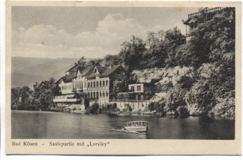 VERKAUFT !!!   AK Bad Kösen Saalepartie mit "Loreley" b. Naumburg 1950