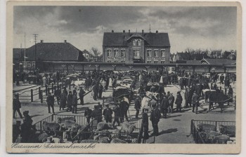 AK Husum Grossviehmarkt mit Gasthof Schulterblatt 1930