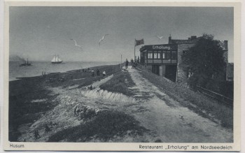 AK Husum Restaurant Erholung am Nordseedeich 1920