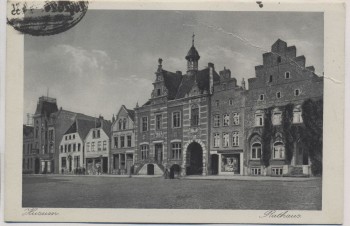 AK Husum Rathaus Bahnpost 1935