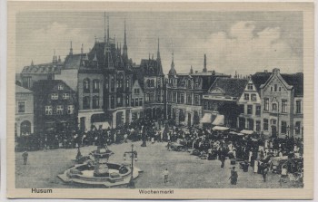 AK Husum Wochenmarkt Markt viele Menschen 1910