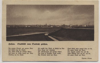 AK Husum Stadtbild vom Deich gesehen Gedicht Theodor Storm 1925