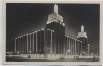 AK Foto Berlin Neukölln bei Nacht Karstadt Hermannplatz 1935