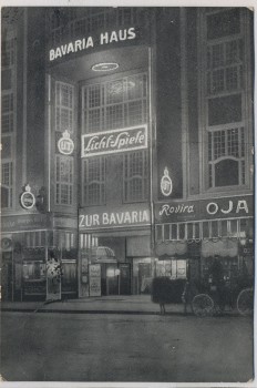 AK Berlin Mitte Bavaria Haus bei Nacht Friedrichstrasse 180 Ecke Taubenstraße 1915 RAR