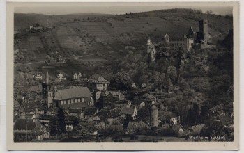 AK Foto Wertheim am Main Blick von der Neuen Steige Ortsansicht 1940