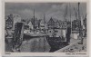 AK Husum Hafen und Schiffbrücke 1930