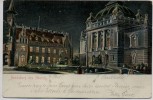 AK Rendsburg das Abends Stadthalle bei Nacht 1906