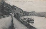 AK Gruss aus dem Wesertal Stein- oder Teufelsmühle mit Dampfer Dölme b. Bevern Holzminden 1906