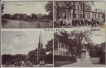 AK Mehrbild Gruß aus Birkholz Dorfplatz Rittergut Gasthof zur Linde bei Tangerhütte 1910 RAR