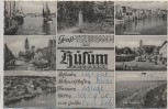 AK Mehrbild Gruß Telegramm aus Husum Hafen Seedeich Denkmal ... 1960