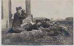 AK Foto Original Aufnahme vom feindlichen Kriegsschauplatz Belgisches Maschinengewehr beim Kampf an der Nethe 1. WK Verlag Gustav Liersch 1915